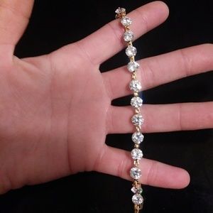 18K Yellow Gold Filled Crystal Bracelet NWOT